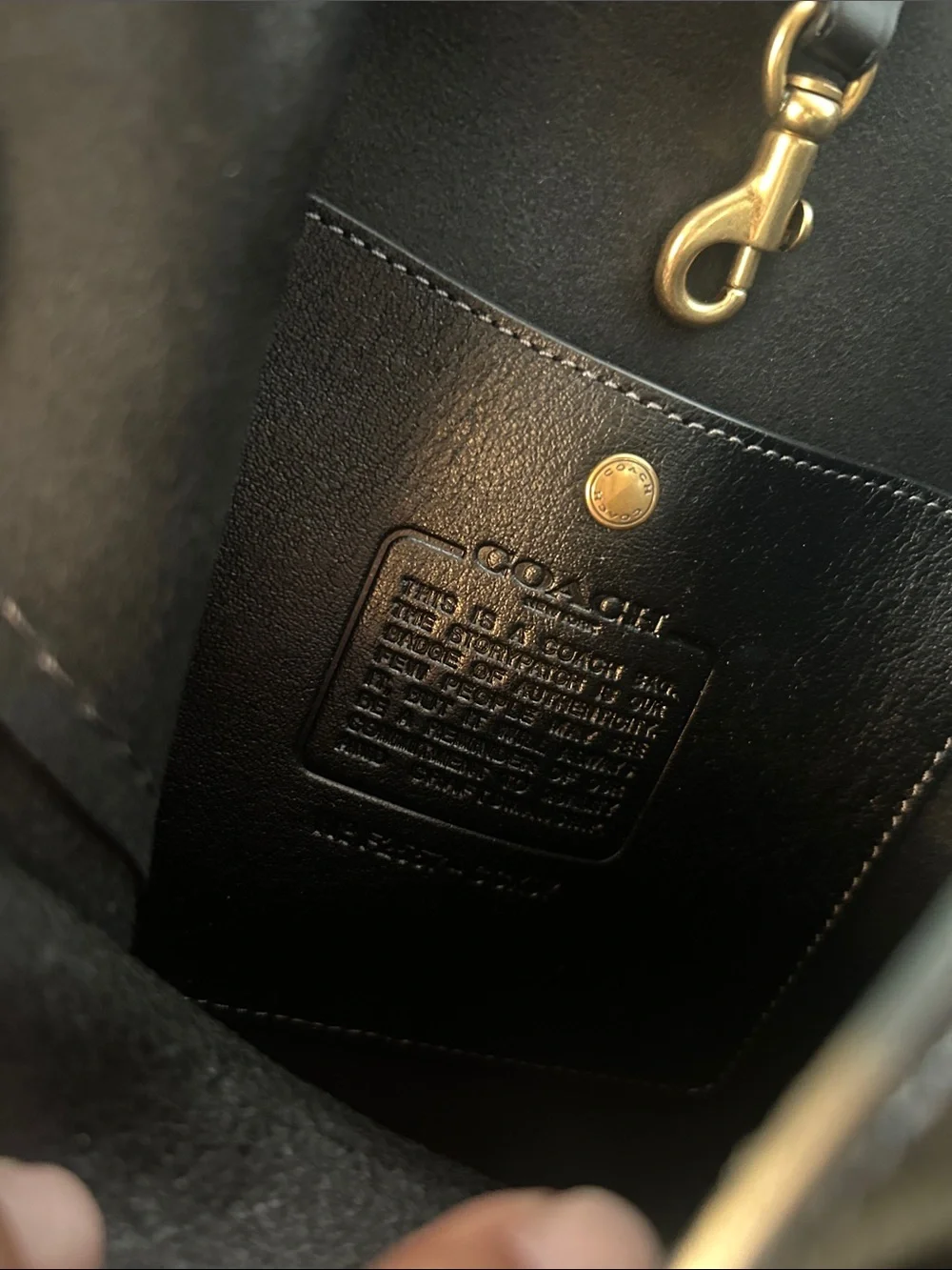 Coach Bleecker Bucket Bag 21 Black Full Grain Leather Boho Minimalist